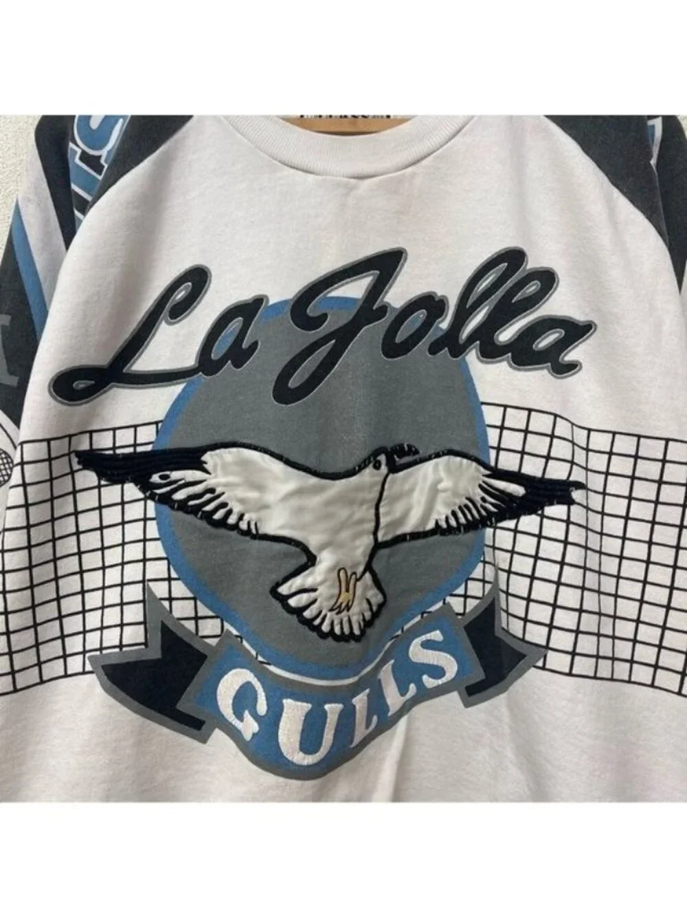 Vintage Sand Diego La Jolla Gulls Hockey Class A Crew Neck Sweater Sz S
